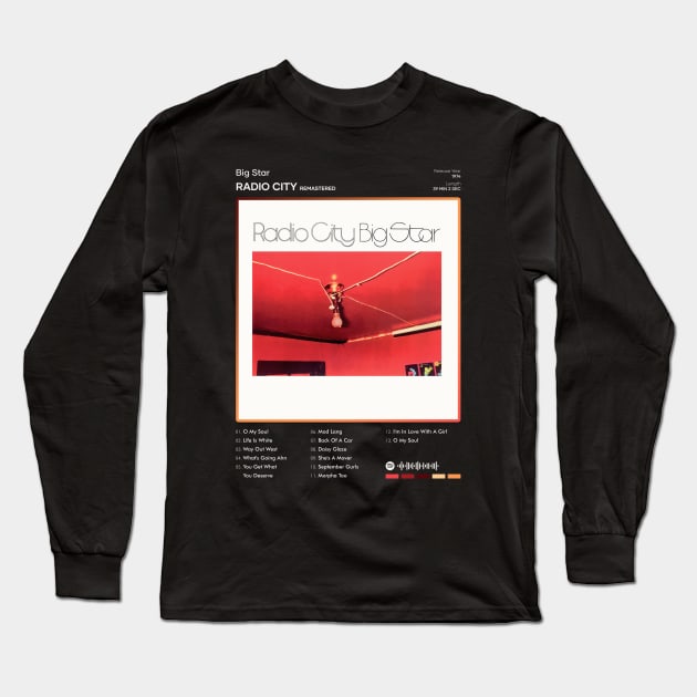 Big Star - Radio City (Remastered) Tracklist Album Long Sleeve T-Shirt by 80sRetro